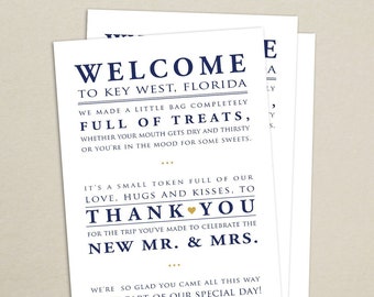 Wedding Hotel Welcome Bag Letter - Wedding Welcome Bag Note - Welcome Bag Poem - Destination Wedding - Card - Thank You - Wedding Weekend