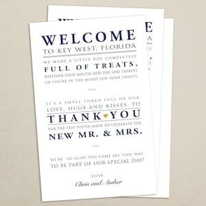 Wedding Hotel Welcome Bag Letter - Wedding Welcome Bag Note - Welcome Bag Poem - Destination Wedding - Card - Thank You - Wedding Weekend