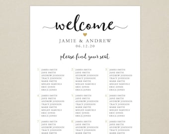 Digital or Printed - Wedding Seating Chart - Seating Chart Board - Table Seating Chart - Seating Plan - Custom