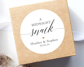 Wedding Stickers - Midnight Snack - Wedding Favor Sticker - Welcome Bag Sticker Label
