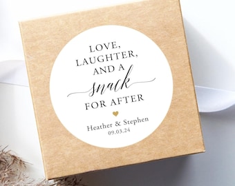 Wedding Stickers - Snack for After - Wedding Favor Sticker - Welcome Bag Sticker Label