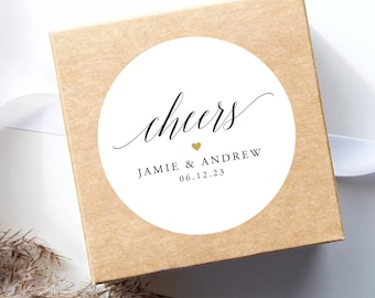 Wedding Stickers - Cheers - Wedding Welcome Sticker - Wedding Favor Sticker - Welcome Bag Sticker Label