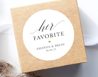 Wedding Stickers - Her Favorite - Wedding Welcome Sticker - Wedding Favor Sticker - Welcome Bag Sticker Label