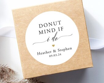 Midnight Snack Donut Bar Stickers - Perfect Wedding Favors! - Welcome Bag Sticker