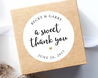 Wedding Stickers - Sweet Thank You - Wedding Favor Sticker - Welcome Bag Sticker Label