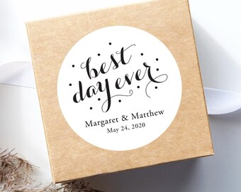 Wedding Stickers - Personalized Wedding Sticker - Best Day Sticker - Wedding Favor Sticker Label