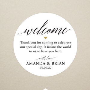 Wedding Sticker - Wedding Welcome Sticker - Wedding Favor Sticker - Welcome Bag Sticker