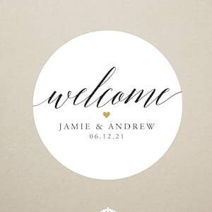 Wedding Sticker - Wedding Welcome Sticker - Wedding Favor Sticker - Welcome Bag Sticker