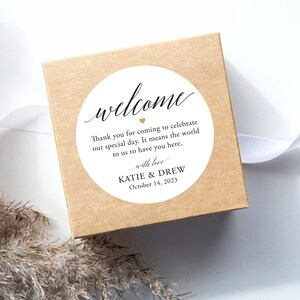 Pegatinas para bodas - Pegatinas de bienvenida para bodas - Pegatinas para regalos de bodas - Etiquetas adhesivas para bolsas de bienvenida