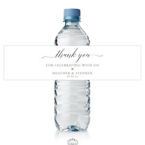 Water Bottle Label Wedding - Thank You - Custom Water Bottle Label - Water Bottle Wraps - Waterproof Labels