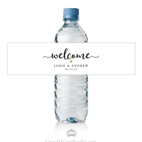 Water Bottle Label Wedding - Custom Water Bottle Label - Water Bottle Wraps - Waterproof Labels