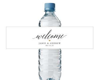 Water Bottle Label Wedding - Custom Water Bottle Label - Water Bottle Wraps - Waterproof Labels