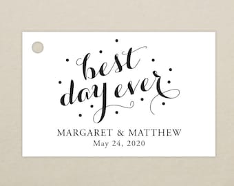 Small Wedding Welcome Bag Tag (SET OF 10) - Best Day Ever Gift Tags for Wedding Hotel Welcome Bag - Destination Wedding Tags - Thank You