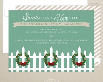 holiday card santa has a new stop just moved new address photo christmas card personalized family card digital or print - New Address Christmas Cards holiday card santa has a new stop just moved new address photo christmas card personalized family card digital or print - New Address Christmas Cards
