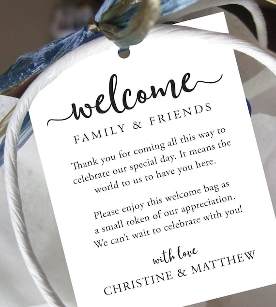 Welcome Bag Letter Template Wedding Welcome Bag Note -  Denmark
