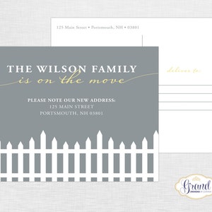 FREE SHIPPING - On the Move Personalized Moving Announcement Postcard - Just Moved Postcard - New Address Card - We've Moved Postcard