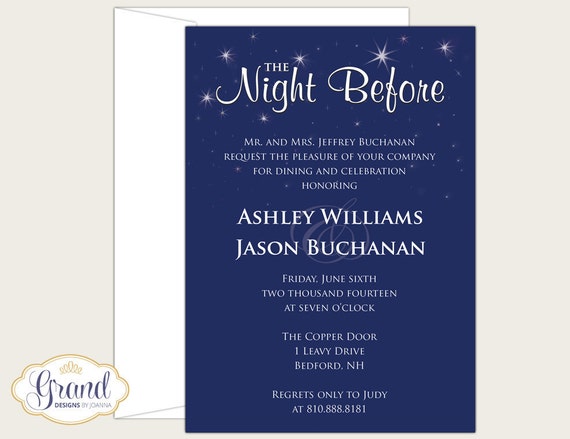 The Night Before Rehearsal Dinner Invitation Wedding Etsy