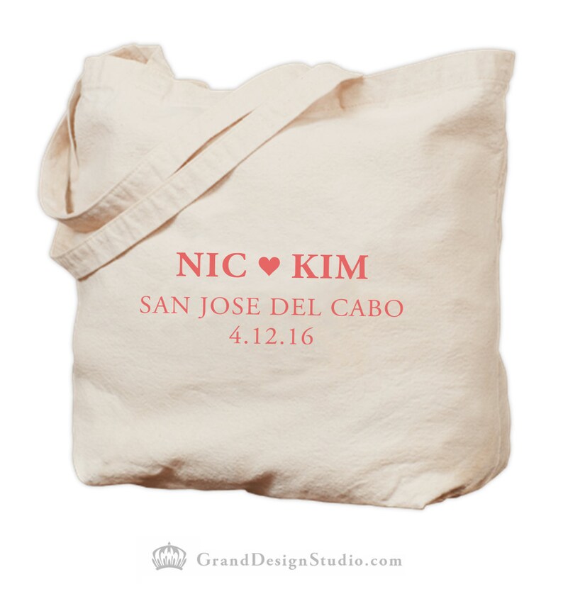 Personalized Wedding Canvas Tote Bag Monogram Beach Bag Etsy