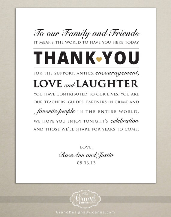 Digital File Personalized Wedding Reception Thank You Card Etsy