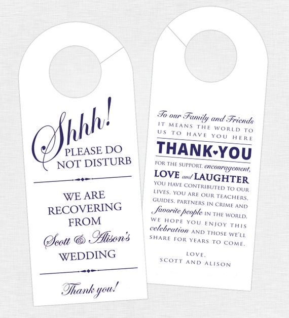 Wedding Door Hanger SET OF 10 Thank You Door Hanger for Wedding
