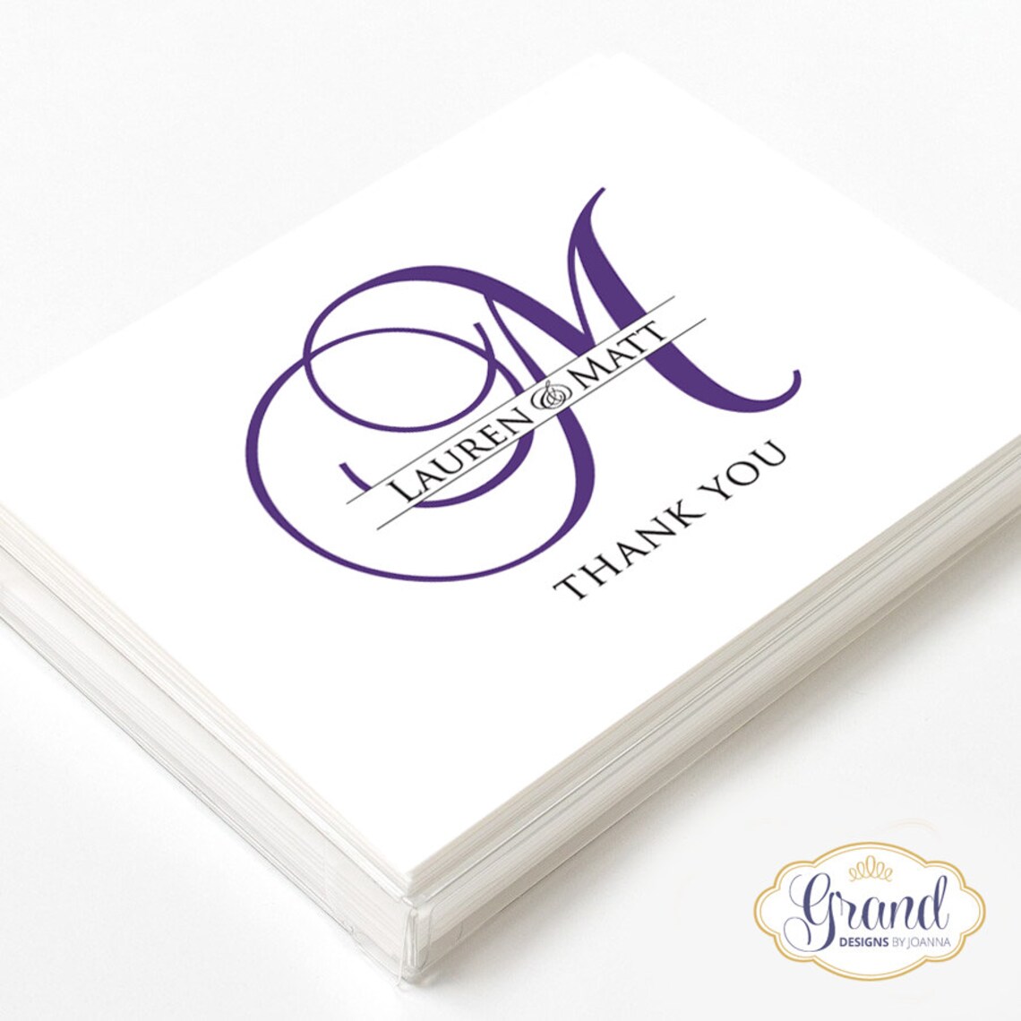 Personalized Note Card Set Monogram Thank You Cards Set of Etsy