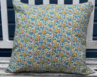 Liberty Print Cotton Cushion Cover, Floral Design, 45x45cm