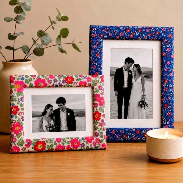 Liberty Fabric Photo Frames | Handmade in Cornwall | Range of Sizes and Fabrics  | Photo Printed Free