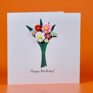Boeket 3D bloemen verjaardag/moederdag handgemaakt en uniek. kan worden gepersonaliseerd.