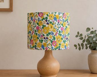 Lampenschirm mit Liberty-Muster, floraler Trommellampenschirm, EU/UK/US-Fassungen 40/30/20 cm