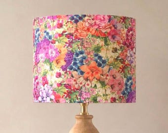 Liberty Fabric  Lampshade in Painted Travels Tana Lawn Floral Design | EU/UK/US fittings | Made in Cornwall | Free Delivery