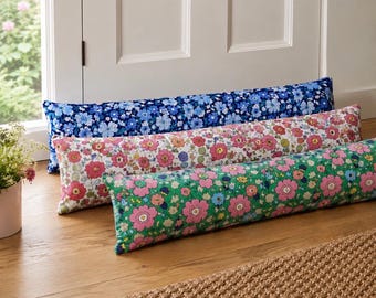 Liberty Fabric Draught Excluder | Floral Door Draft Stopper | Handmade Home Decor (90x20cm)