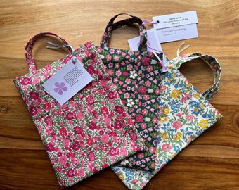 Bolsas de regalo con estampado Cotton Liberty 2 tamaños. ¡Haz que el envoltorio de regalo forme parte del presente! Cumpleaños/obsequios de boda y fiesta/San Valentín/Navidad