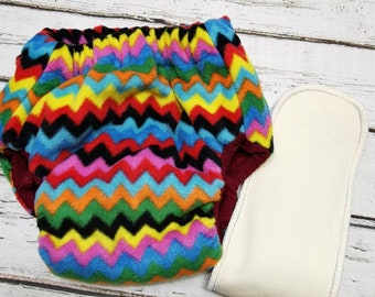 Pull up nappy pants, rainbow zigzag stripe pocket pull up nappy approx age 1.5yrs - 7yrs
