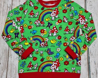 Organic Toadstool Children's T-shirt, kids organic cotton mushroom top, long sleeved baby tshirt, fungi mushroom toadstoolT-shirt