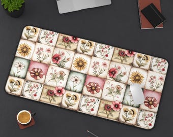 Cozy Cottagecore Floral Desk Mat, Perfect for Gamers, Crafters, and Gardeners