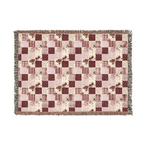 Spring Woven Cotton Patchwork Blanket, Vintage Floral Cottage Throw, Cozy Heirloom Gift for Grandma image 6