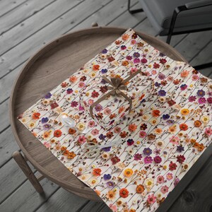 3D Effect Pressed Flower Wrapping Paper, Bridal Party Gift Wrap, Cottagecore Floral Wrap, Garden Wedding Party, Spring Gift Wrap image 3