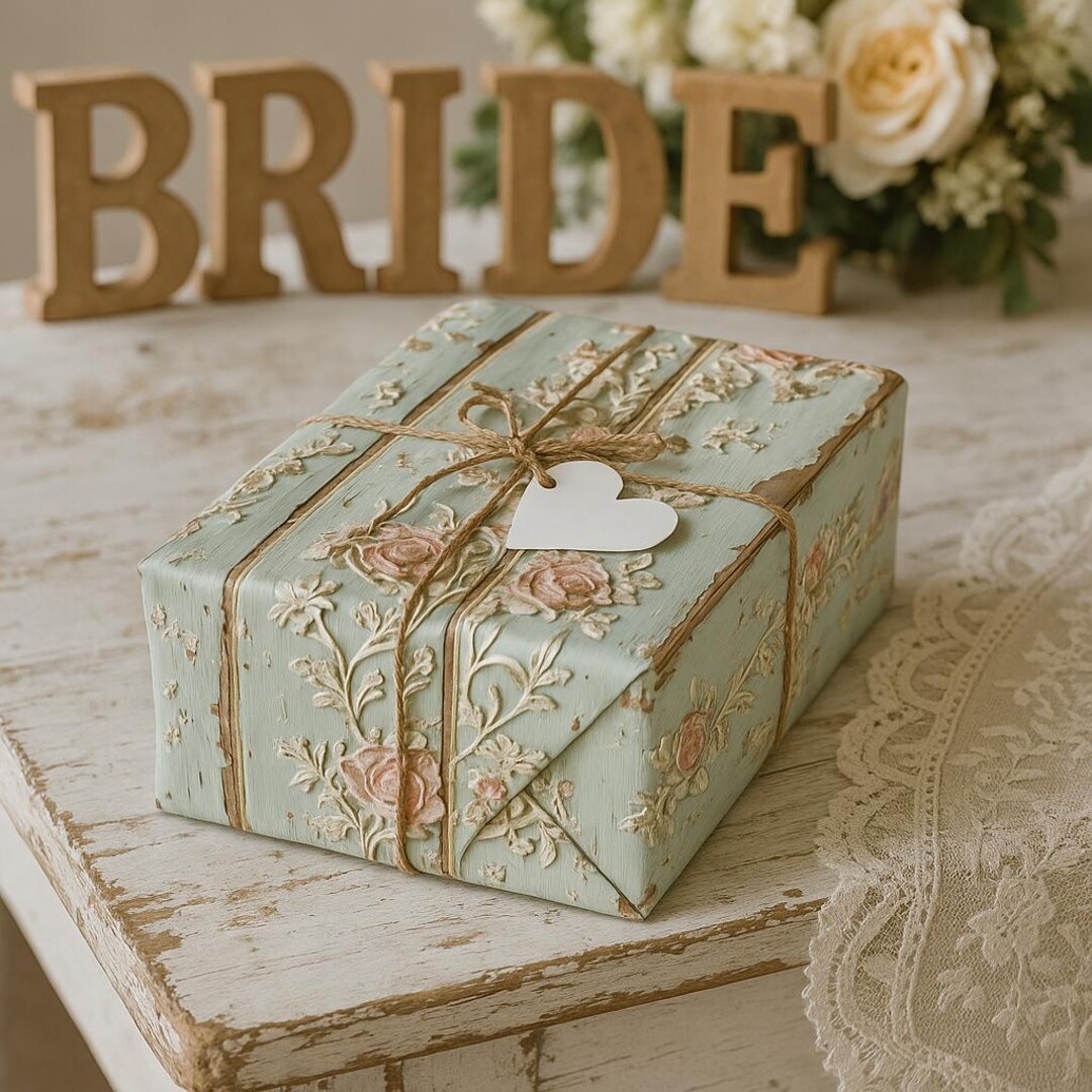 Shabby Chic Floral Wrapping Paper Vintage Rose Gift Wrap Country ...