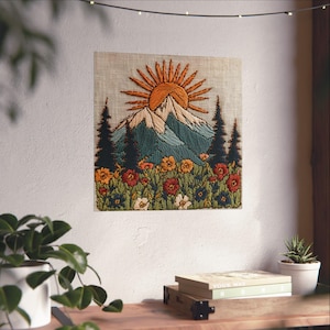 Mountain Sunrise Matte Poster Gift, Nature Wall Art | Camping Gift for Hikers, Outdoor Lovers, Adventure Boho Decor image 7
