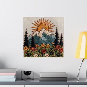Mountain Sunrise Matte Poster Gift, Nature Wall Art | Camping Gift for Hikers, Outdoor Lovers, Adventure Boho Decor image 8