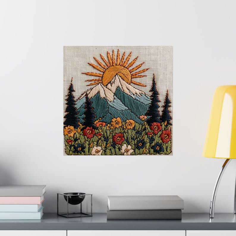 Mountain Sunrise Matte Poster Gift, Nature Wall Art | Camping Gift for Hikers, Outdoor Lovers, Adventure Boho Decor image 8