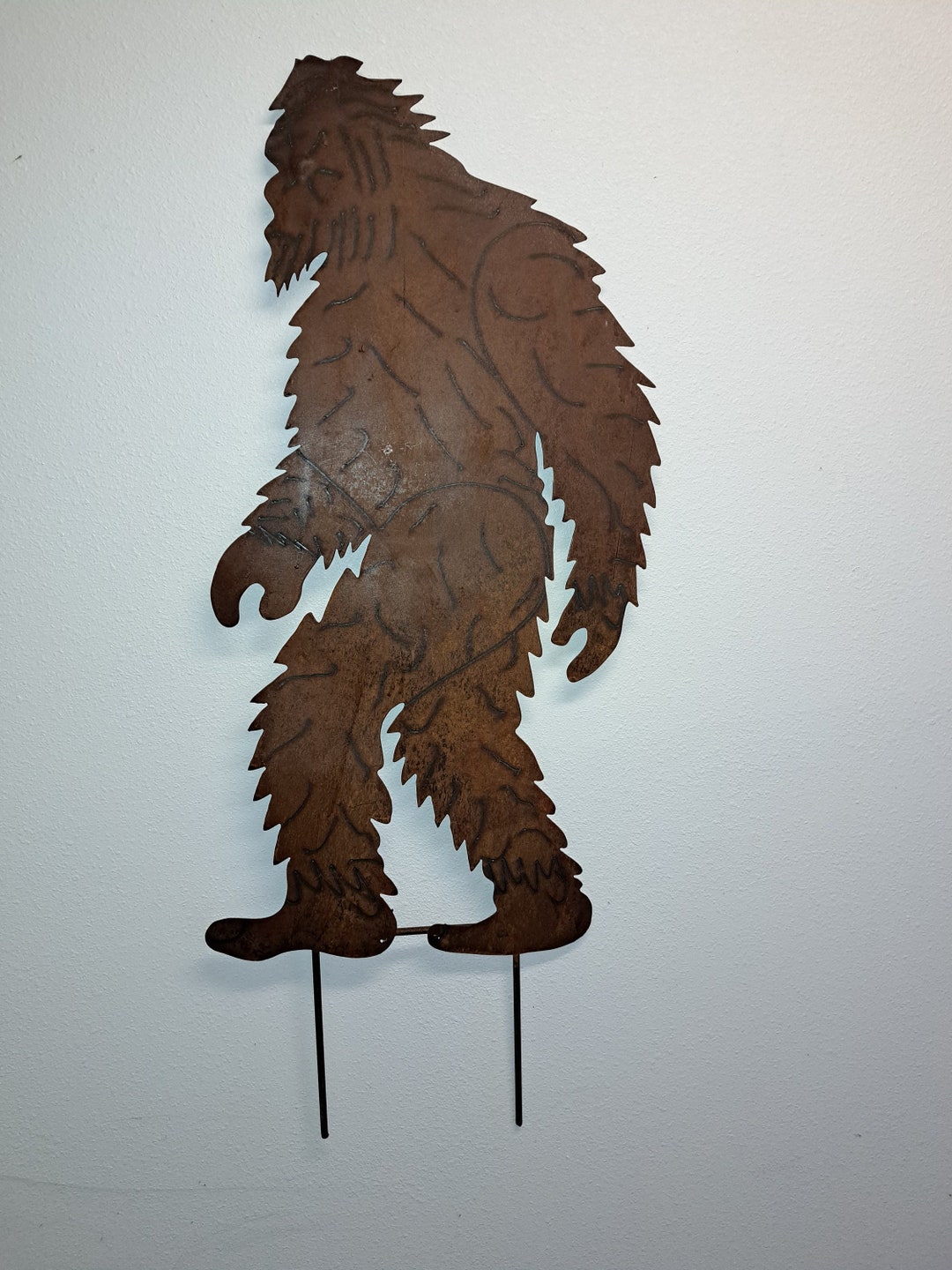 3 Foot 3' Metal Bigfoot Yeti Sasquatch Yard Art Etsy