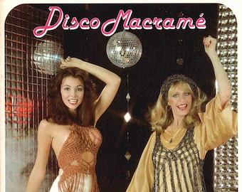 Vintage Disco Macrame Patroonboek Digitale Download met Riem Sjaal Halter Top Portemonnee PDF