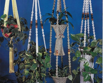 Vintage Modern Macrame Easy to do Patterns Instructions for Plant Hangers Home Decor with Double Plant Holder Digital Download PDF