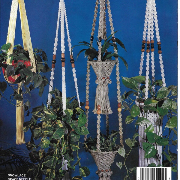 Vintage Modern Macrame Easy to do Patterns Instructions for Plant Hangers Home Decor with Double Plant Holder Digital Download PDF