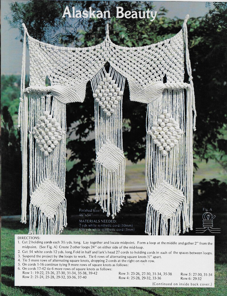 Large Macrame Wall Hangings Vintage Pattern Book PDF Digital Etsy Denmark