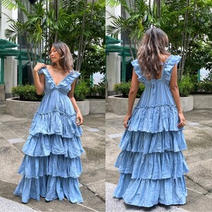 Deep sky blue dress discount