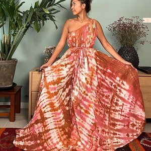 Beautiful Handmade Boho soft cotton tie dyed Maxi Dress,Maternity for Photoshoot Tie dye Dress,Festival Colorful dress,Halter maxi Dress.