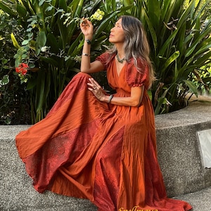 Sheer Lace Trim Maxi Dress/Maternity Wedding Dress/Off shoulder Maxi Dress/Maternity for Photoshoot dress,Orange lace trim maxi dress.