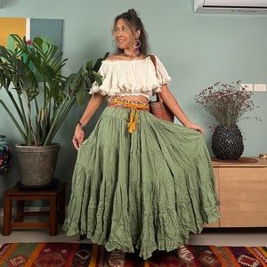 ボヘミアン2ピースセットスカート、オフショルダートップ、サマーコットンマキシスカート、クリーム色のマタニティ2ピースセット、トップのみ、スカートのみ、またはセットのオプション